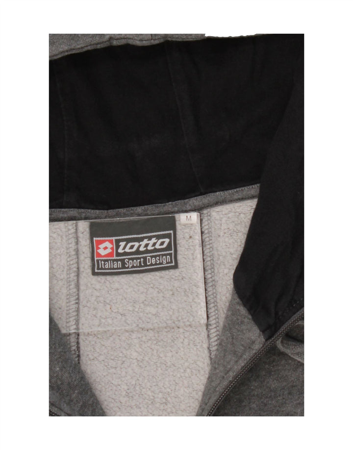 LOTTO Mens Zip Hoodie Sweater Medium Grey Vintage Lotto and Second-Hand Lotto from Messina Hembry 