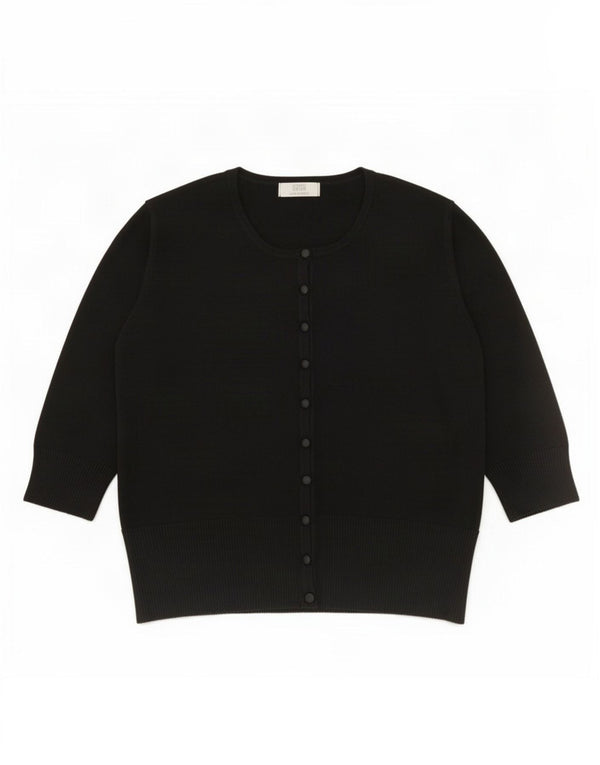 Marks & Spencer Bolerko damskie z rękawem 3/4, UK 20 2XL, czarne wiskoza