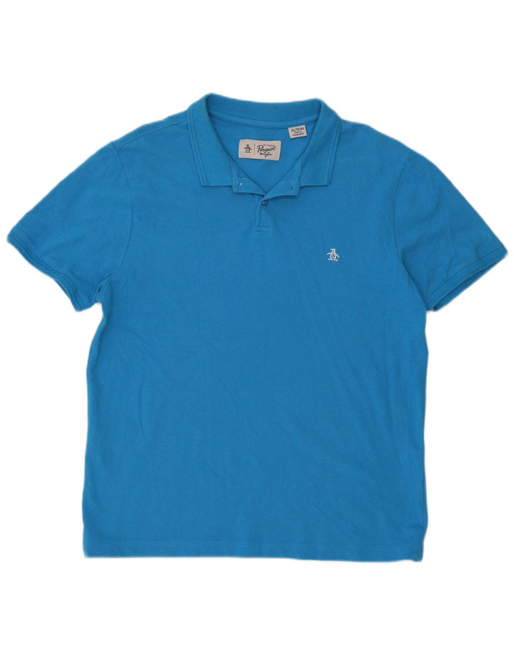 Męska koszulka polo Penguin XL, niebieska, bawełniana