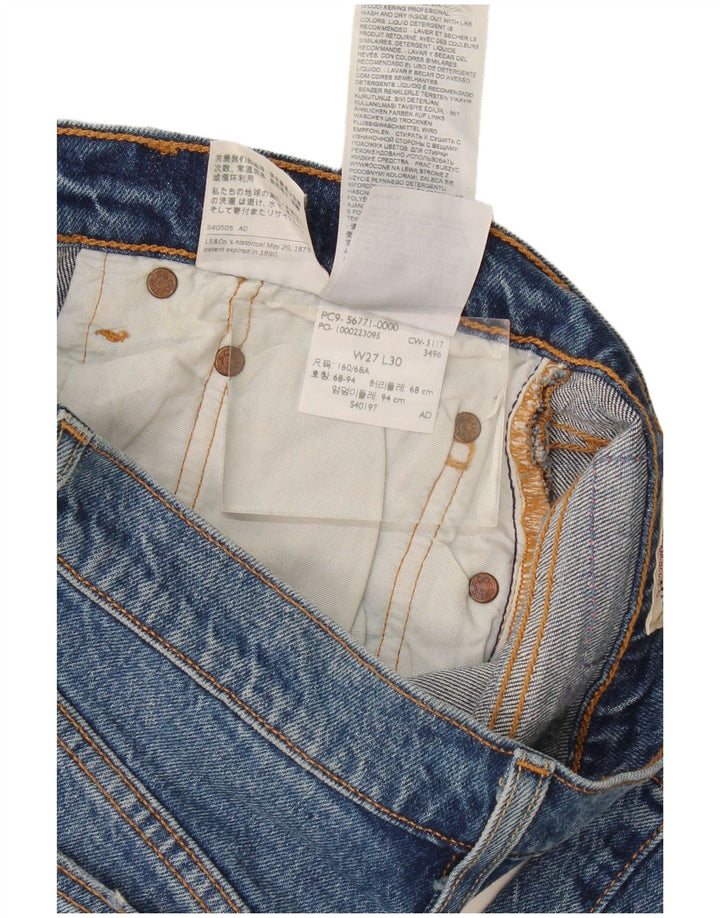 Damskie jeansy Levi's 501 w trudnej sytuacji W27 L30 Niebieska bawełna