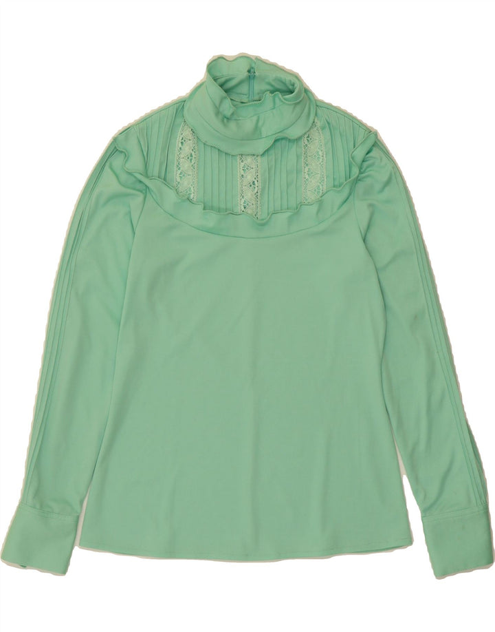 VINTAGE Womens Long Sleeve Blouse Top IT 46 Large Green Vintage Vintage and Second-Hand Vintage from Messina Hembry 