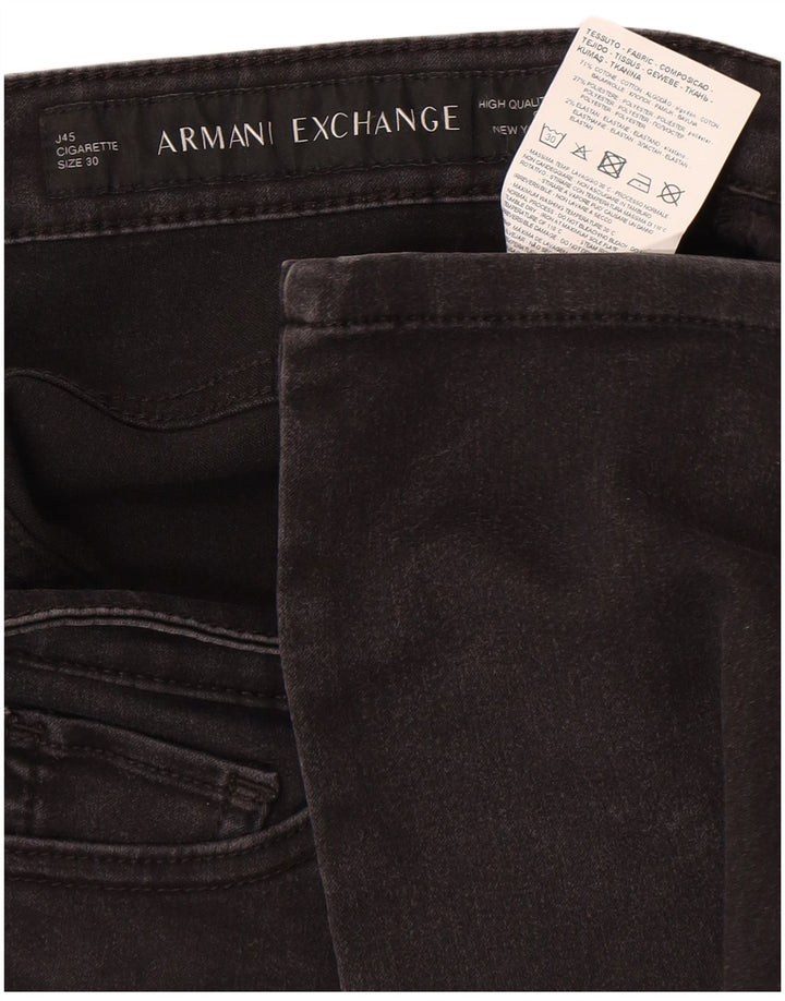 Armani Jeans Damskie wąskie dżinsy W30 L28 Czarna bawełna