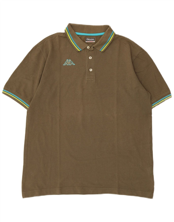 Męska koszulka polo Kappa XL, bawełniana w kolorze khaki