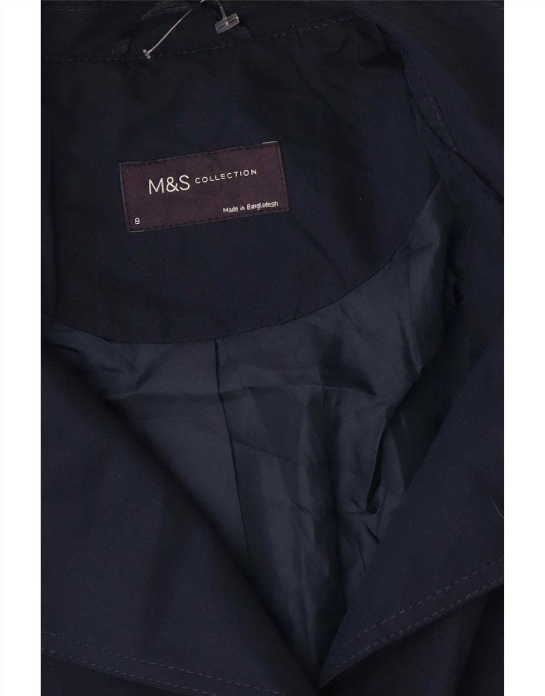 Marks & Spencer Damski trencz UK 8, mały, granatowy, poliester