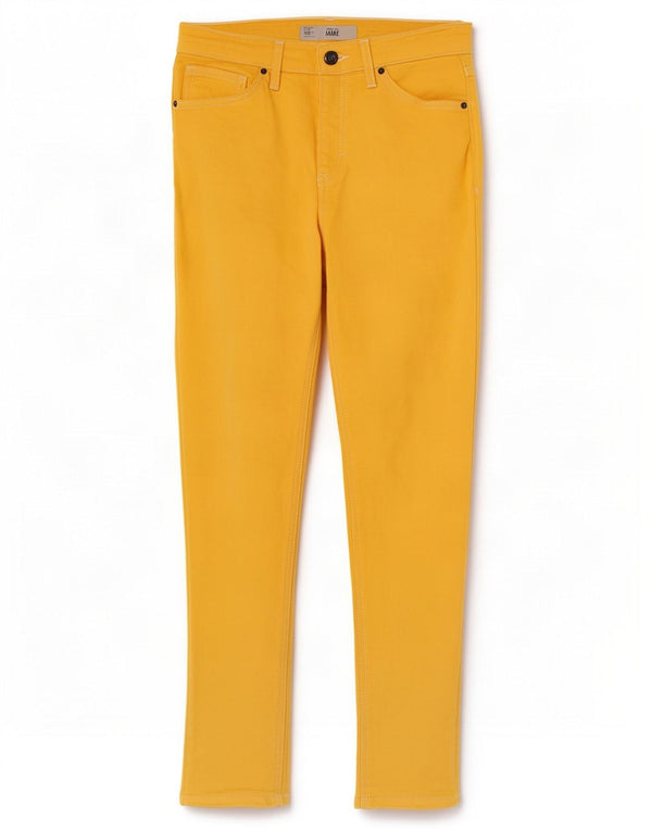 Topshop Damskie jeansy Jamie Crop Skinny W28 L25 Żółte bawełniane