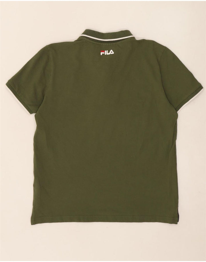Męska koszulka polo FILA, średnia, bawełniana khaki