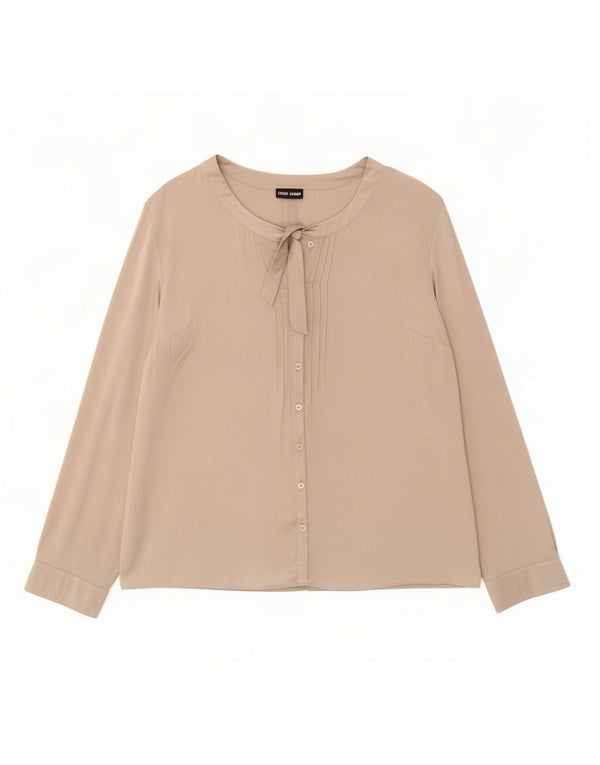 Gerry Weber Womens Front Tie Shirt Blouse UK 18 XL Beige