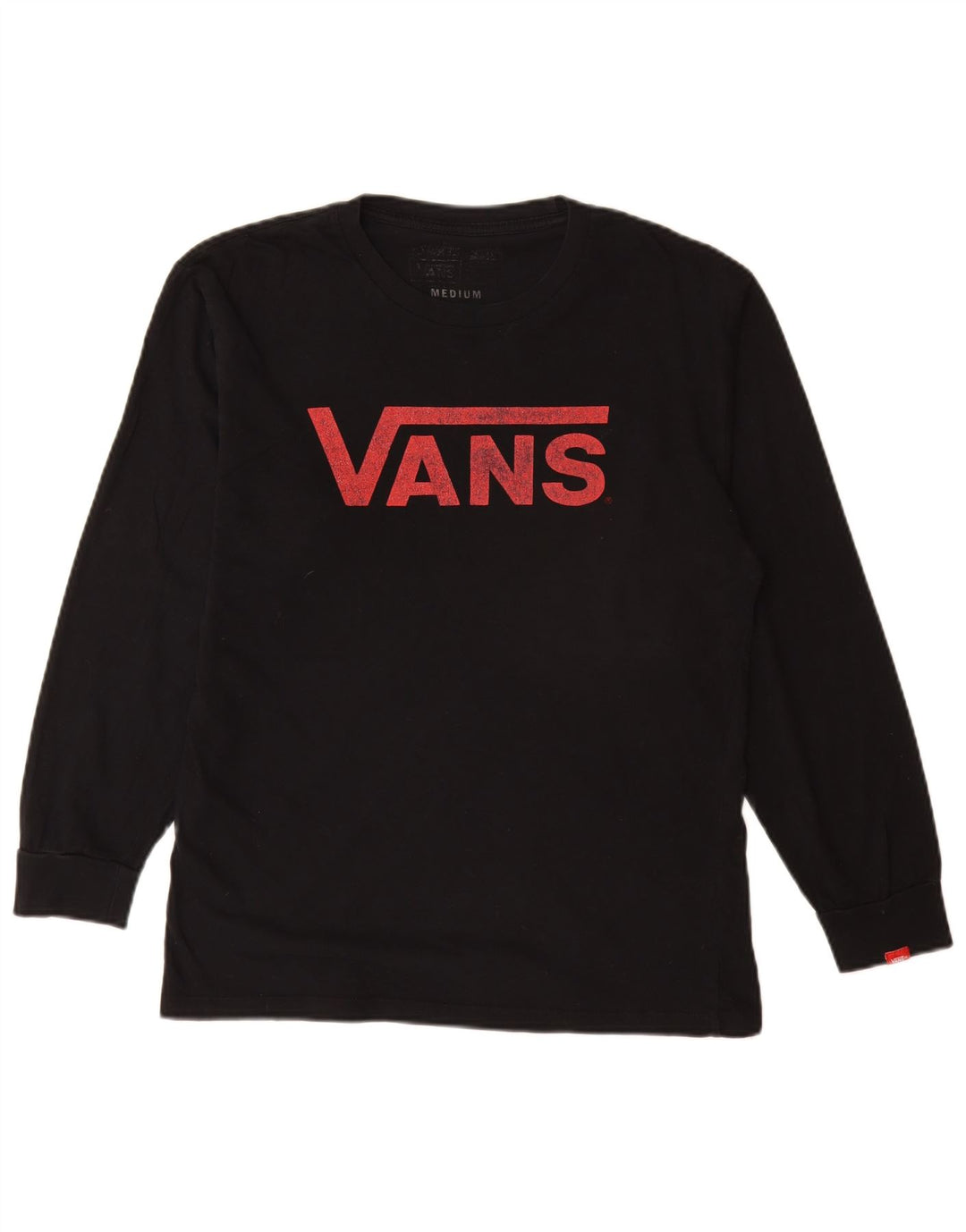 Męski top z grafiką Vans z długim rękawem, średnio czarny, bawełniany