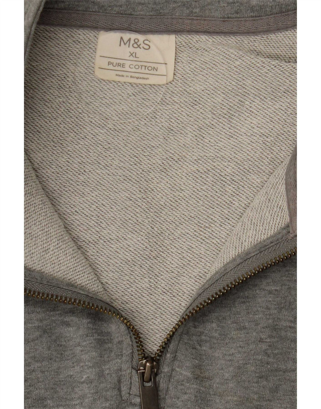 Marks & Spencer Męski sweter z zamkiem błyskawicznym XL, szary, bawełniany