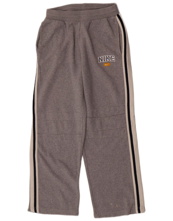 Chłopięce spodnie dresowe Nike Graphic 13-14 lat XL, szara bawełna z blokami kolorów