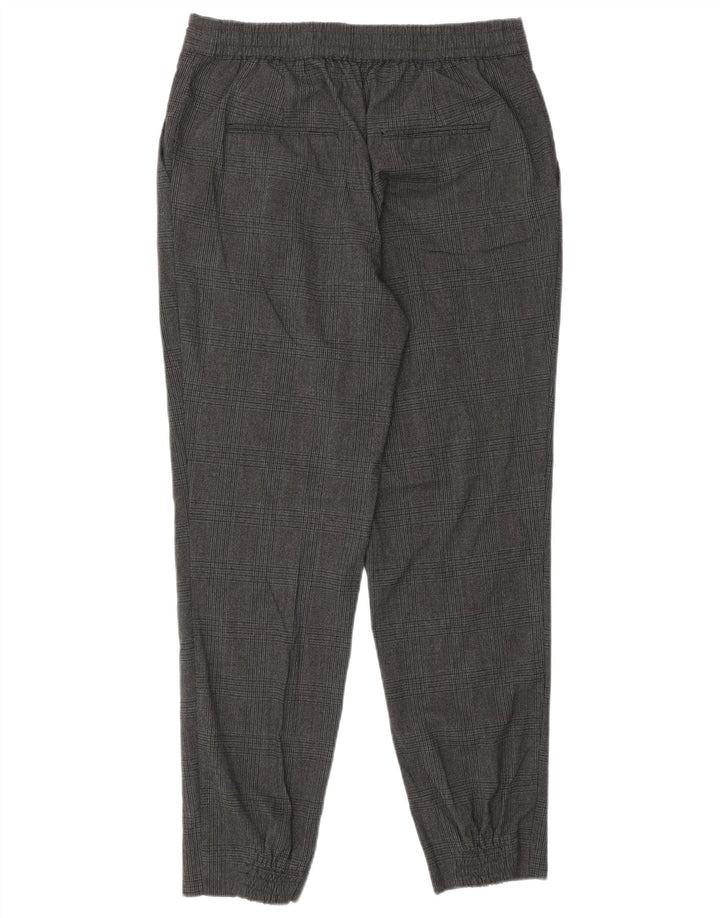Damskie spodnie typu casual ZARA w małą szarą kratę, poliester