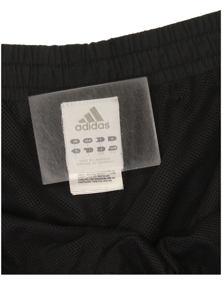 Męskie spodnie dresowe Adidas, duże, czarne, poliestrowe