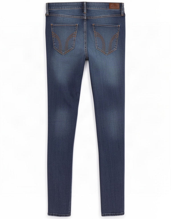 Damskie jeansy Super Skinny firmy Hollister ze średnim stanem US 9 Medium W29 L30 Niebieskie