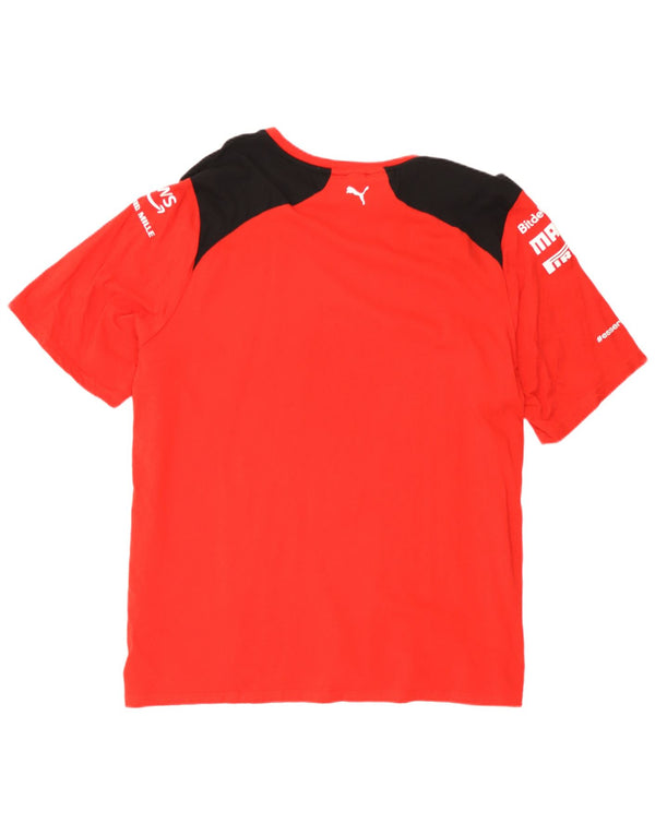 Męski T-shirt Puma Ferrari z grafiką, 2XL, bawełniany, w kolorze czerwonym