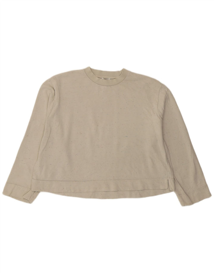 Cos Damska bluza oversize UK 10, mała, biała, nakrapiana bawełna