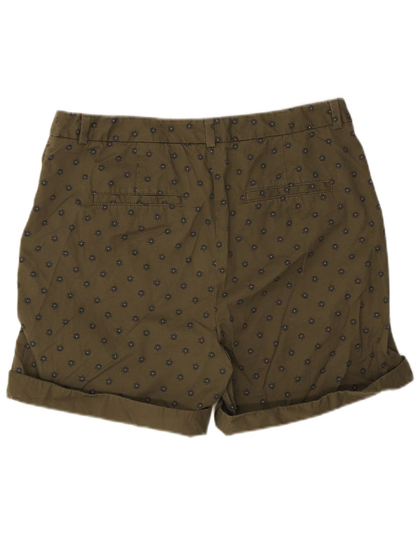 Marks & Spencer Damskie spodenki Chino UK 14, duże, W34, khaki, bawełna w kwiaty