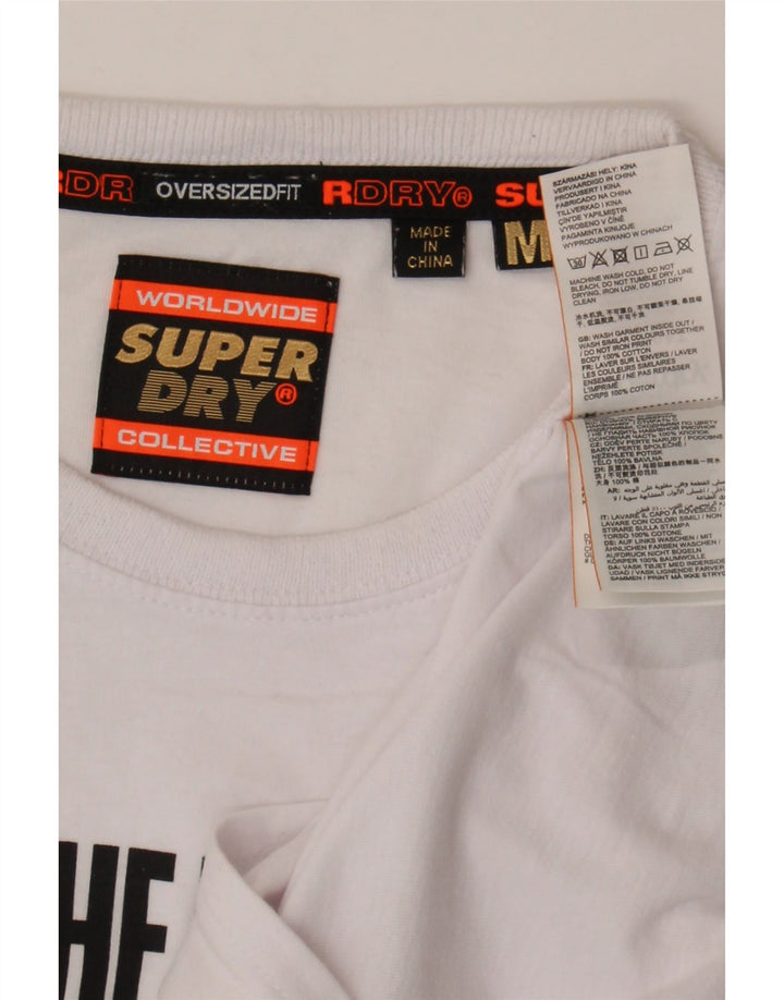 Męski T-shirt z grafiką Superdry, średni biały bawełniany