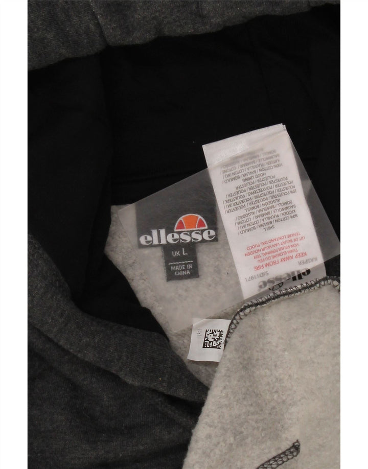 Męski sweter z kapturem Ellesse, duży, szary, bawełniany