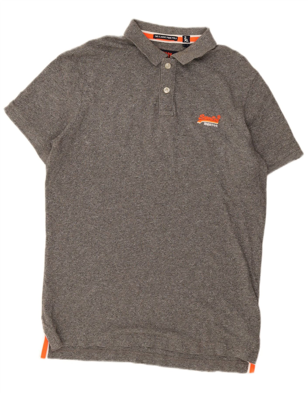 Męska koszulka polo Superdry 2XL, szara, bawełniana