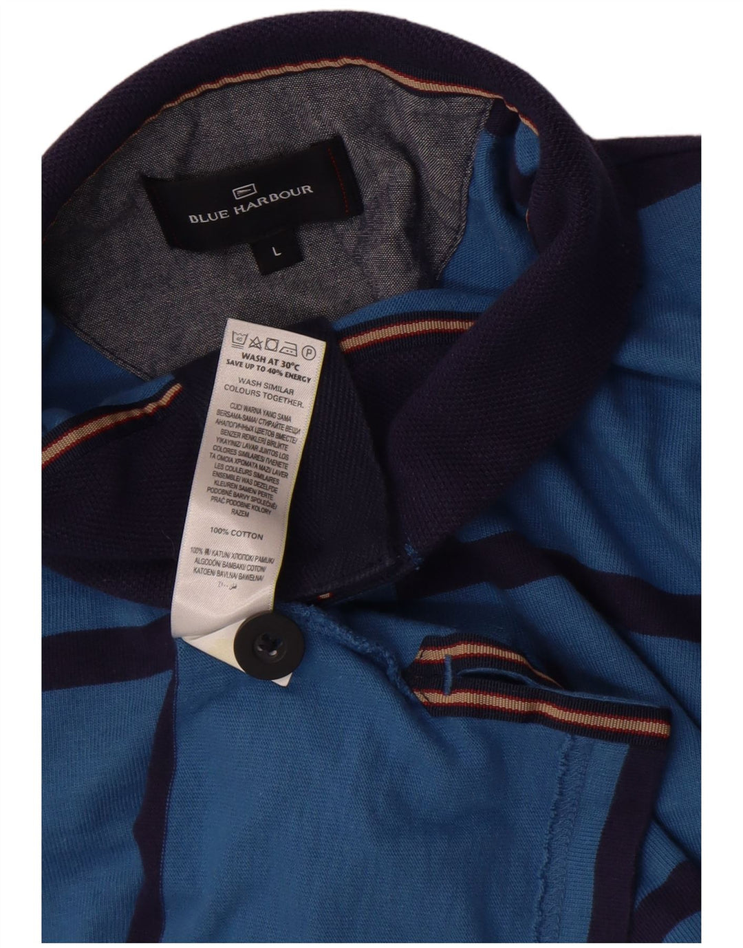 Męski sweter Marks & Spencer Blue Harbor, duży, w niebieskie paski