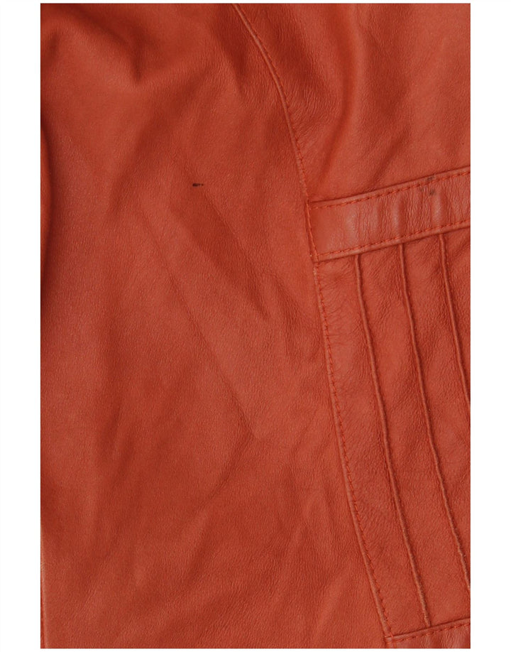 ELEGANCE PARIS Damska marynarka zapinana na 2 guziki UK 20 2XL Brązowa skóra