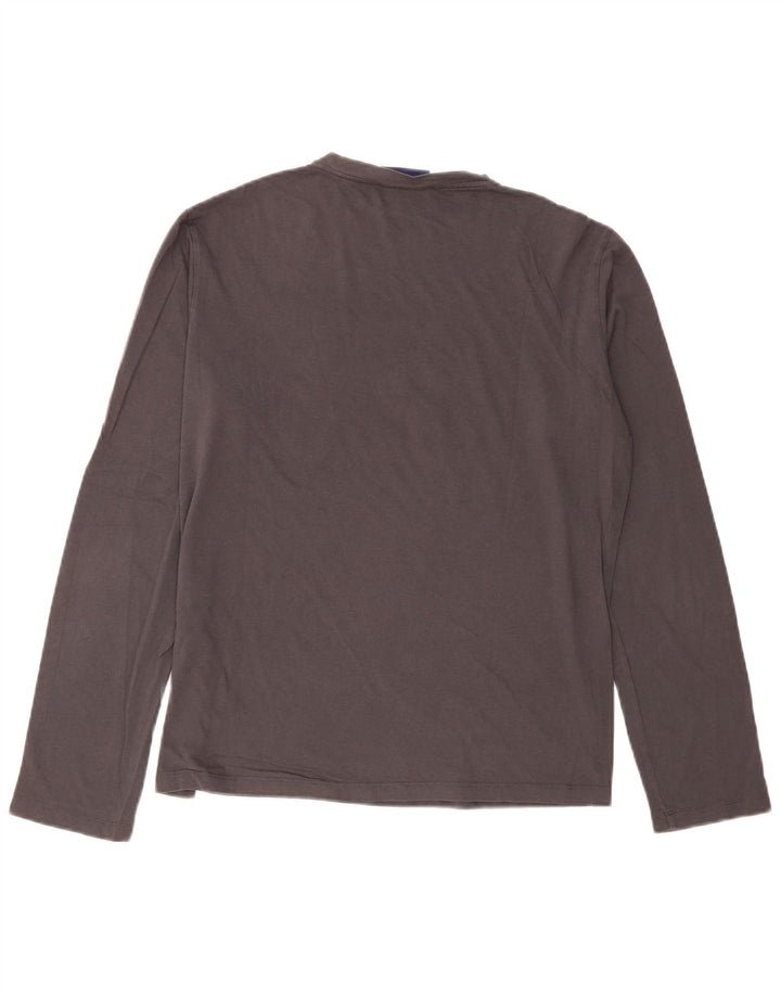 Męski top z grafiką Trussardi Jeans z długim rękawem, duży, szary, bawełniany