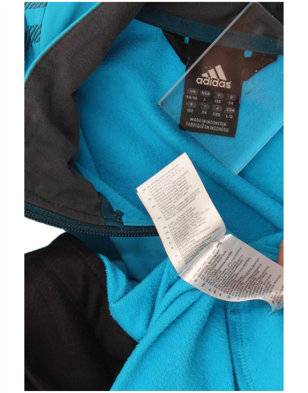 ADIDAS Mens Tracksuit Top Jacket UK 44/46 Large Blue Polyester