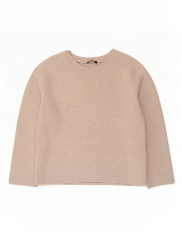 Sweter damski Zara z dekoltem w łódkę UK 14 średni beż