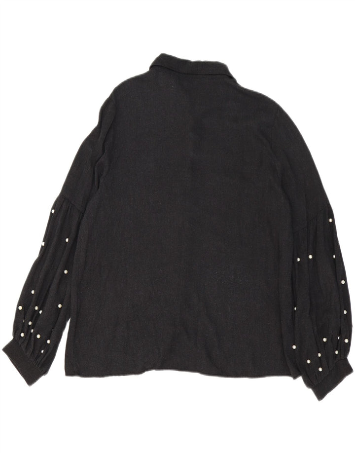 Damska bluzka koszulowa oversize ZARA UK 10 Small, szara wiskoza
