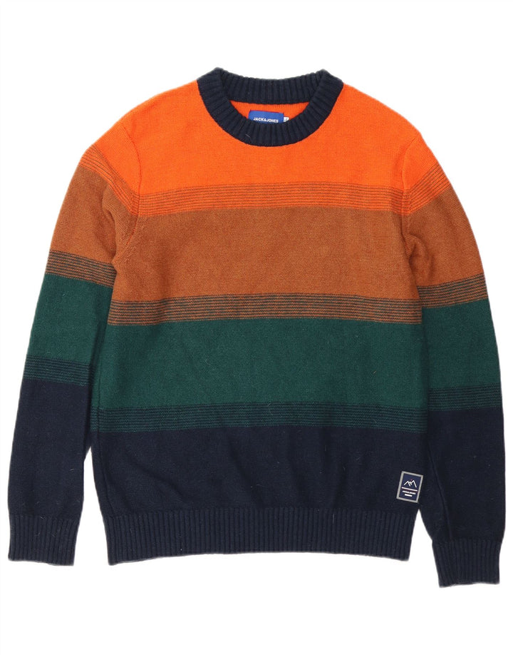 Męski sweter Jack & Jones z okrągłym dekoltem, w średnie, wielokolorowe paski