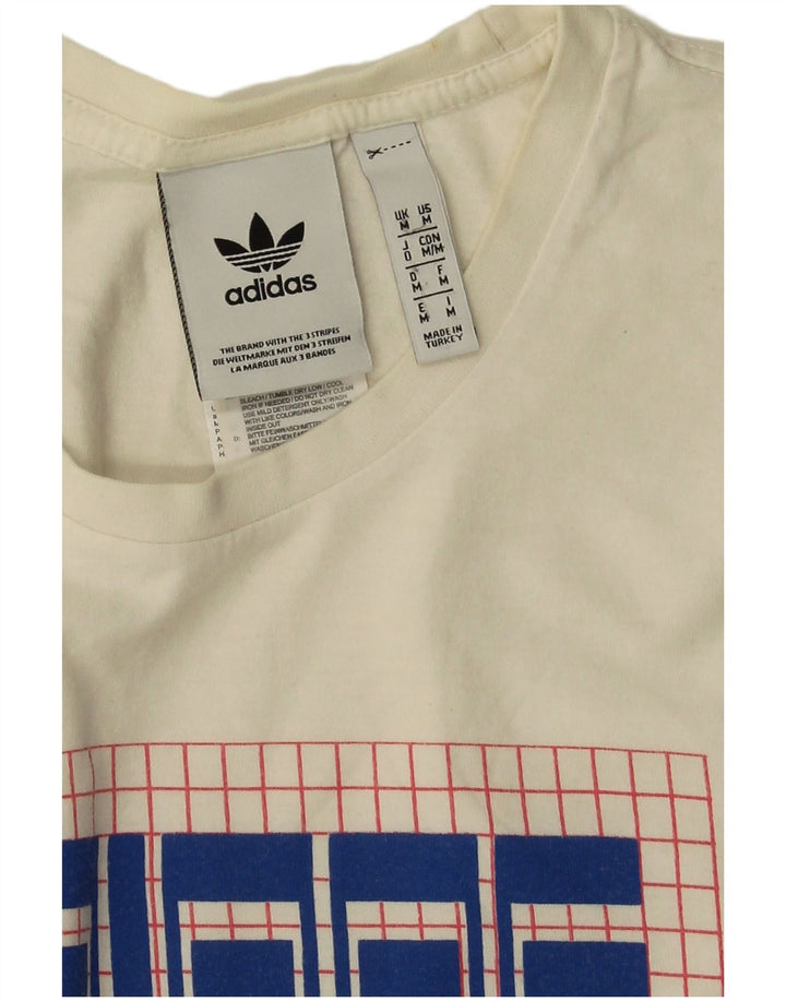 Męska koszulka z grafiką Adidas Top Medium Off White Cotton