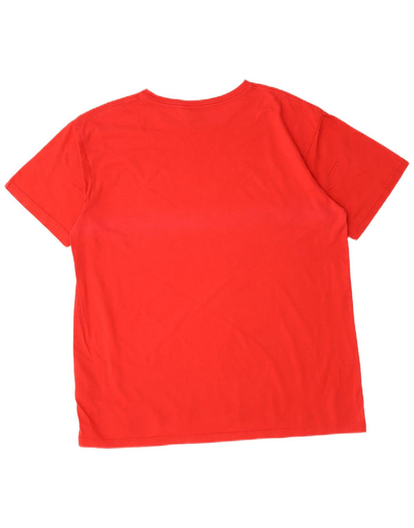 Męska koszulka z grafiką Quiksilver Top 2XL, czerwona bawełna