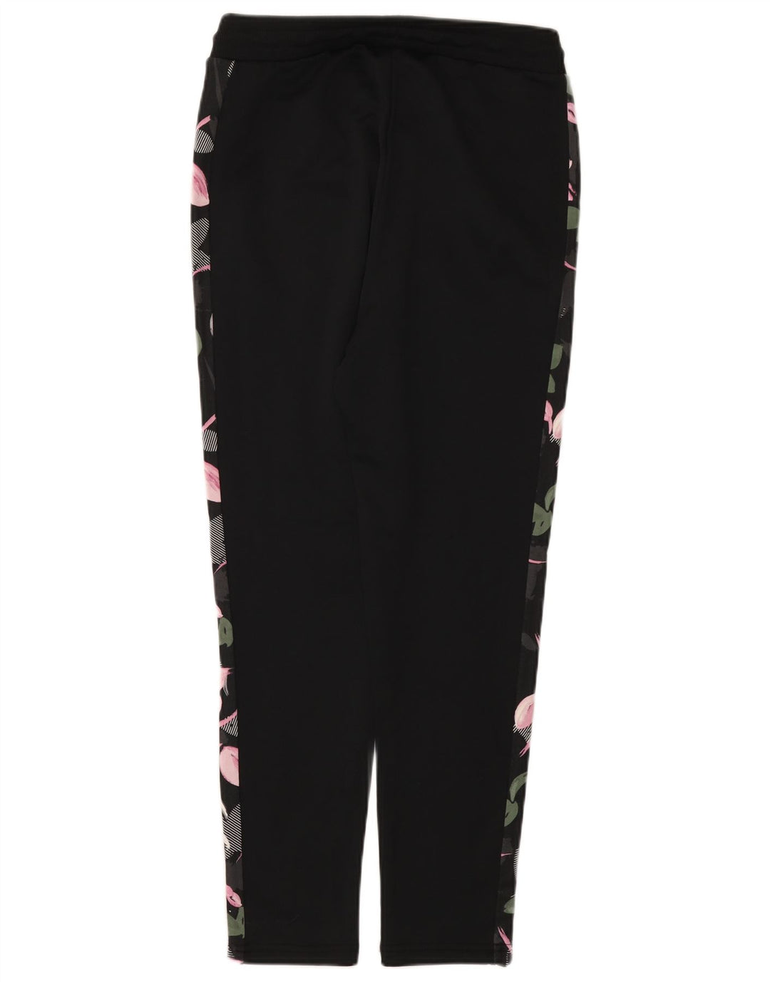 Damskie spodnie dresowe Puma UK 10, małe, czarne, z poliestru w kwiaty