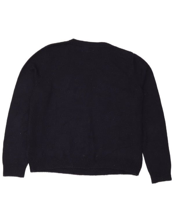 Marks & Spencer Damski sweter z okrągłym dekoltem UK 18 XL Granatowy Boże Narodzenie
