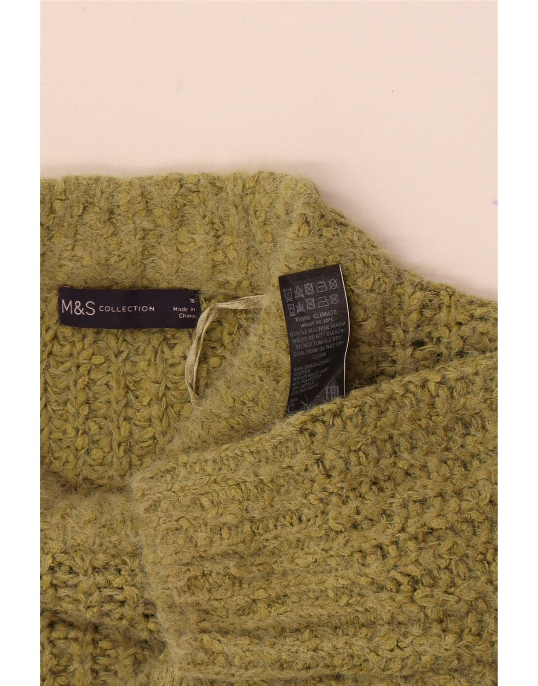 Marks & Spencer Damski sweter z golfem, UK 16, duży khaki