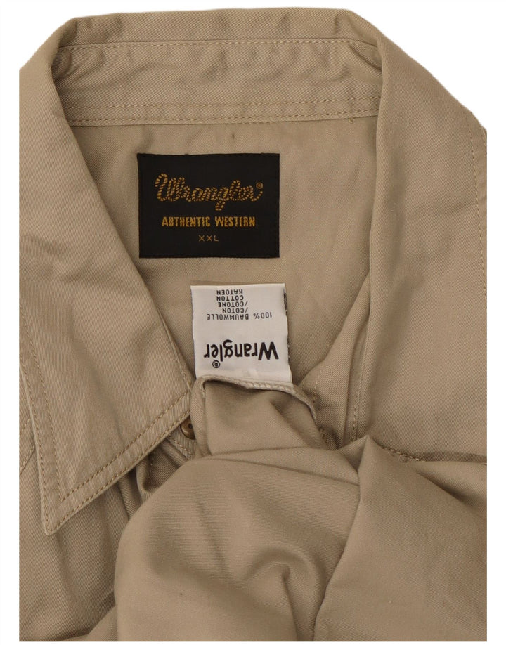 Koszula męska Wrangler 2XL, beżowa, bawełniana