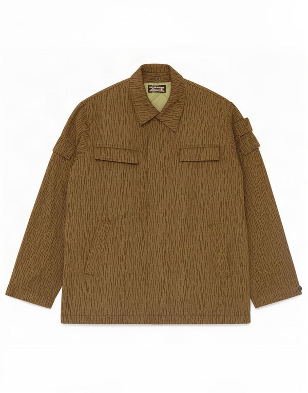 Męska kurtka wojskowa Vintage UK 38 w średnie paski khaki