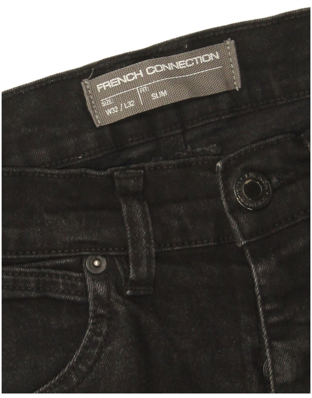 Jeansy męskie French Connection W32 L32 Czarne bawełniane
