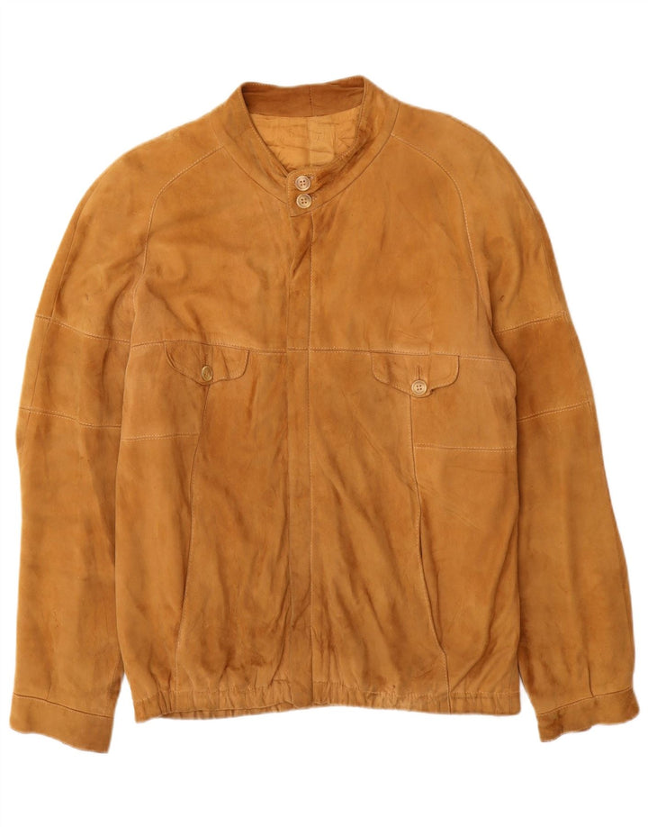Vintage męska zamszowa kurtka bomber UK 38 średni brąz