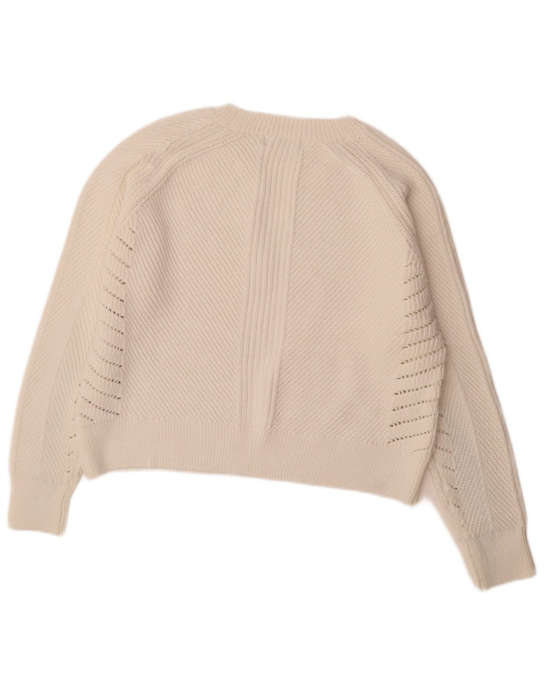 Marks & Spencer Damski sweter z dekoltem w łódkę, UK 14, średni biały bawełniany