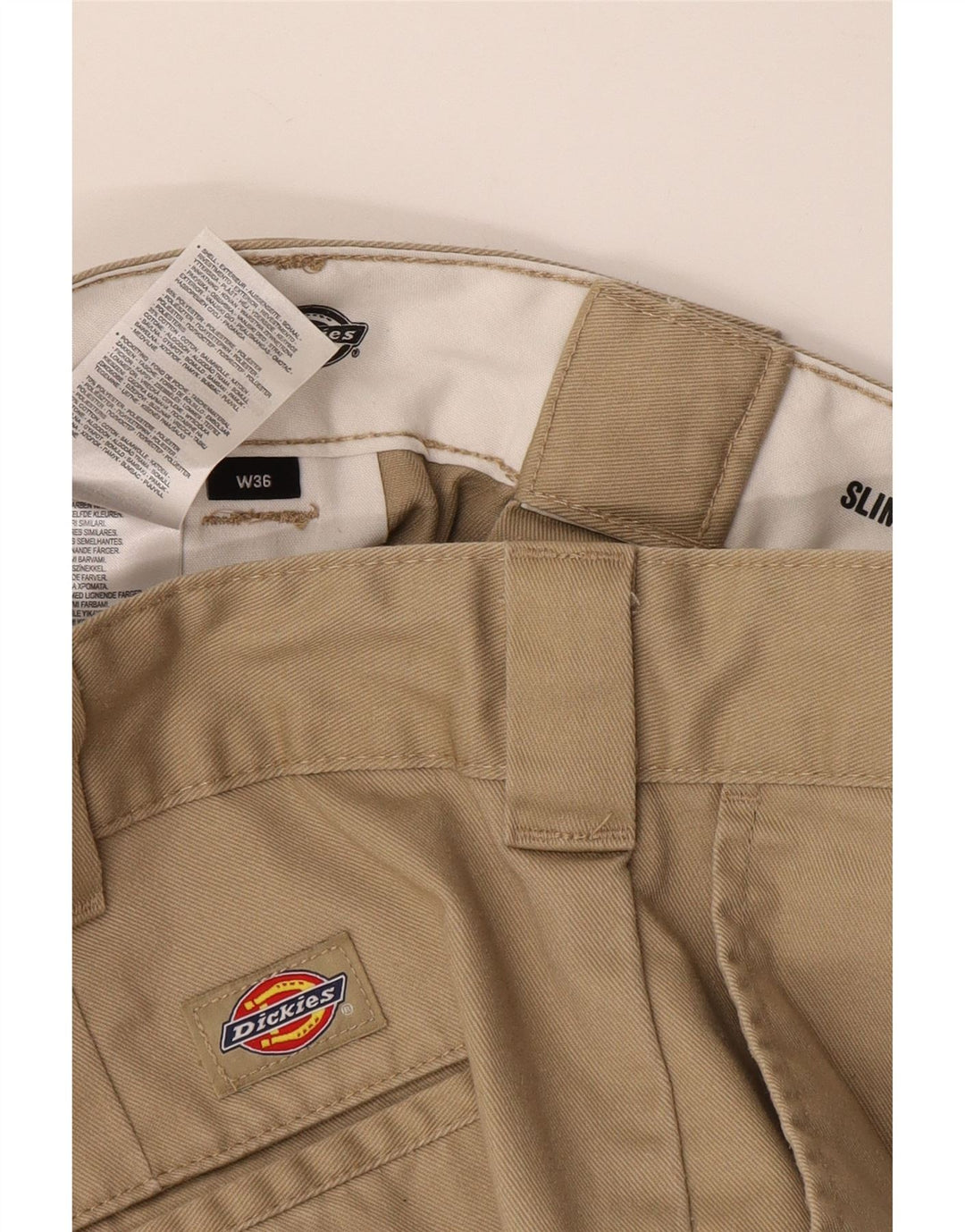 Męskie spodenki chino Dickies Slim Fit W36, duży, beżowy poliester
