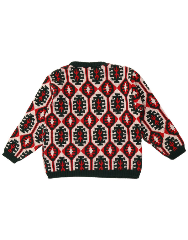 Sweter damski w stylu vintage z okrągłym dekoltem IT 48 XL, wielokolorowy, geometryczny