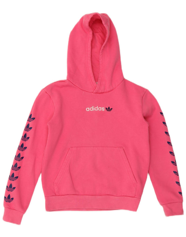 Adidas Dziewczęca Graficzna Bluza Z Kapturem 9-10 Lat Różowa Bawełna