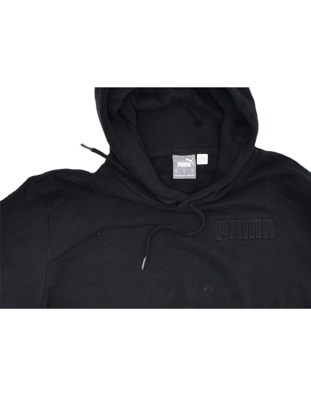 PUMA Mens Hoodie Jumper Medium Black Cotton | Vintage | Thrift | Second-Hand | Used Clothing | Messina Hembry 