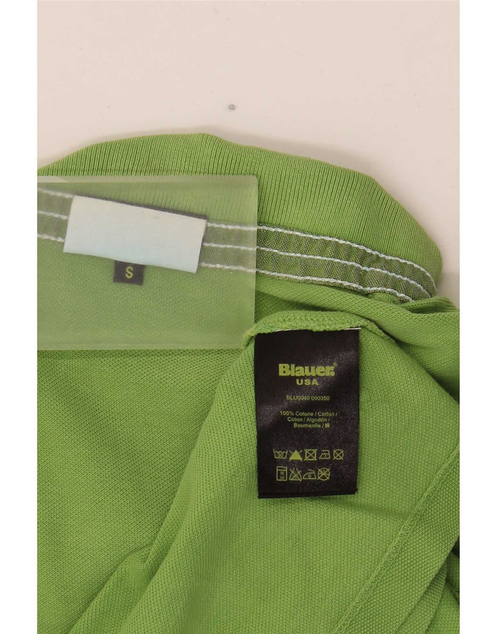 Męska koszulka polo Blauer, mała, zielona, bawełniana