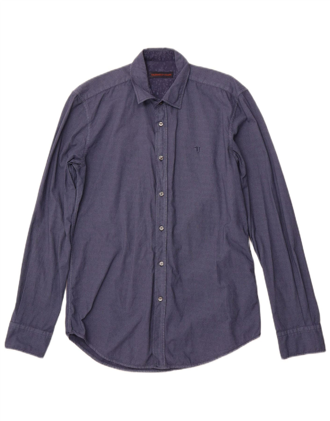 Koszula męska TRUSSARDI JEANS, rozmiar 38, średnia, granatowa, geometryczna bawełna