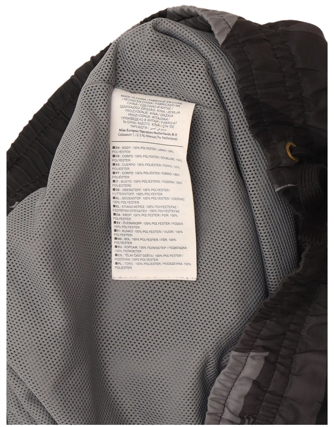 Męskie spodenki kąpielowe Nike, małe, szare, z geometrycznym poliestrem