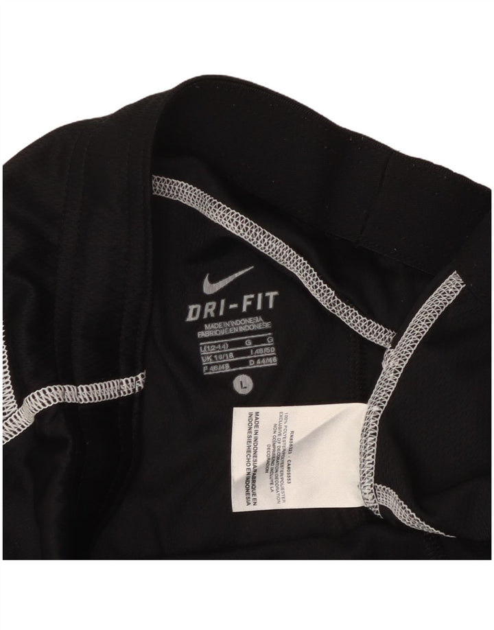 Damskie spodenki sportowe NIKE Dri Fit UK 16/18, duże, czarne, poliestrowe