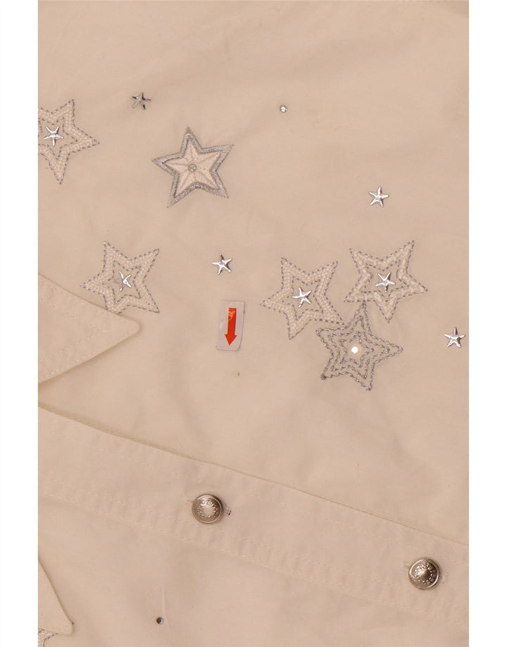 Damska koszula graficzna Roccobarocco IT 44 Średnia biała bawełniana geometryczna