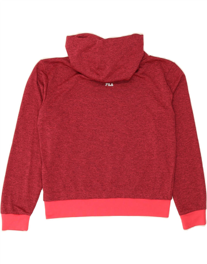 FILA Womens Hoodie Jumper UK 16 Large Red Polyester Vintage Fila and Second-Hand Fila from Messina Hembry 